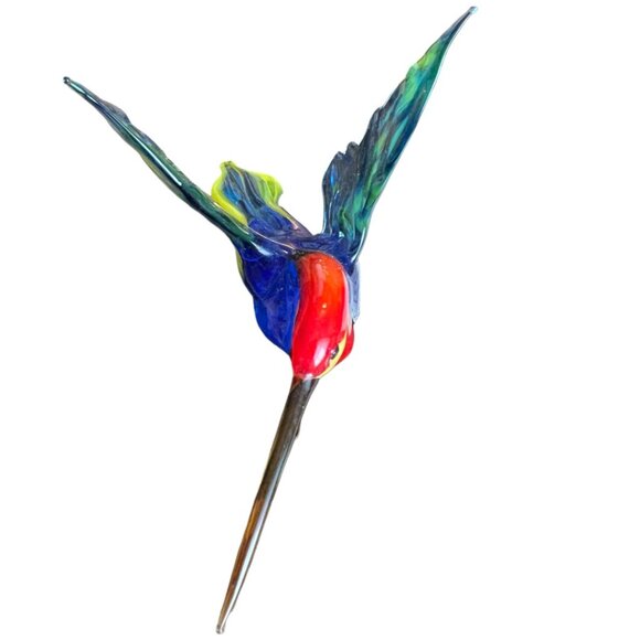 Murano-style (likely Murano) glass hummingbird—stunning detail and craftsmanship - Picture 7 of 16
